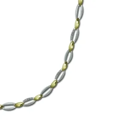 SilberDream Collier Oval 925 Silber vergoldet Zirkonia Damen 45cm Kette SDK4800T