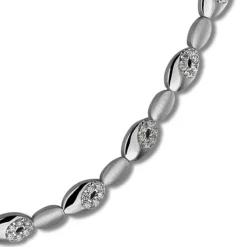 SilberDream Collier Oval Zirkonia weiß 925er Silber 44,5cm Halskette SDK444W