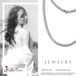 SilberDream Collier Pfeile Zirkonia weiß 925er Silber 45cm Halskette SDK451W