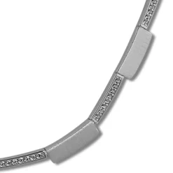 SilberDream Collier Square Zirkonia weiß 925er Silber 44,5cm Halskette SDK454W