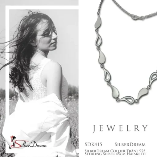 SilberDream Collier Träne 925 Sterling Silber 45cm Halskette SDK415
