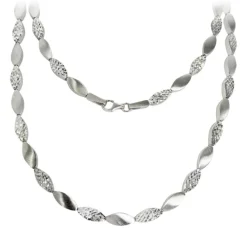 SilberDream Collier Tropfen 925 Silber cutt matt 45cm Kette SDK4794O