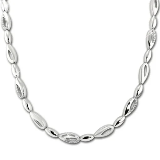 SilberDream Collier Tropfen Zirkonia weiß 925er Silber 45cm Halskette SDK476W