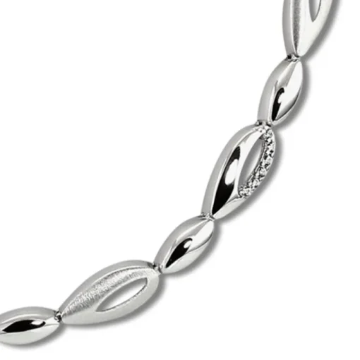 SilberDream Collier Tropfen Zirkonia weiß 925er Silber 45cm Halskette SDK476W