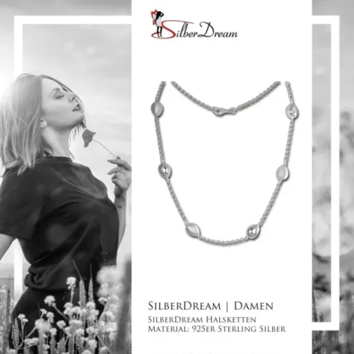 SilberDream Collier Tropfen 925 Sterling Silber 45,5cm Halskette SDK416