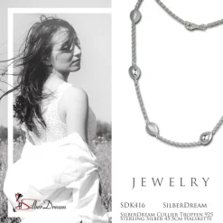 SilberDream Collier Tropfen 925 Sterling Silber 45,5cm Halskette SDK416