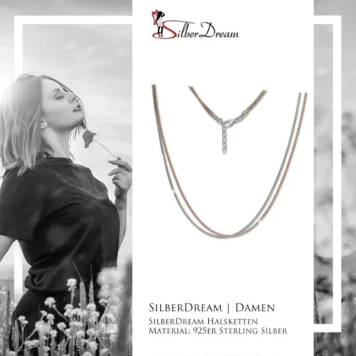 SilberDream Collier Venezia Kette rose vergoldet 925 Silber Damen 43cm SDK26543T