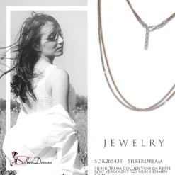 SilberDream Collier Venezia Kette rose vergoldet 925 Silber Damen 43cm SDK26543T