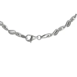 SilberDream Collier Wave Zirkonia weiß 925er Silber 45cm Kette SDK4807W
