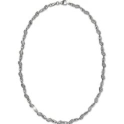 SilberDream Collier Wave Zirkonia weiß 925er Silber 45cm Kette SDK4807W