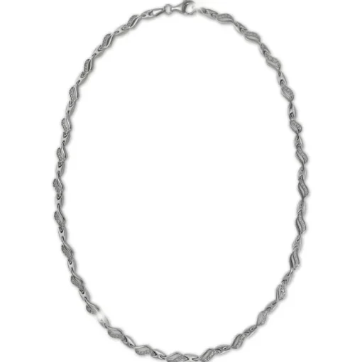 SilberDream Collier Wave Zirkonia weiß 925er Silber 45cm Kette SDK4807W