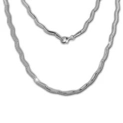 SilberDream Collier Welle Zirkonia weiß 925er Silber 44cm Halskette SDK461W
