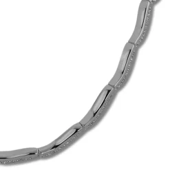 SilberDream Collier Welle Zirkonia weiß 925er Silber 44cm Halskette SDK461W