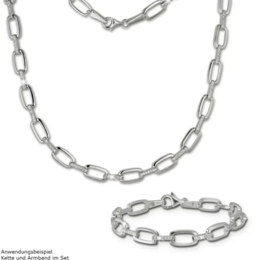 SilberDream Collier Zirkonia weiß 925er Silber 46cm Halskette SDK445W