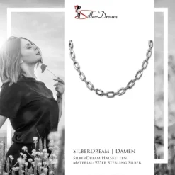 SilberDream Collier Zirkonia weiß 925er Silber 46cm Halskette SDK445W