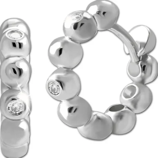 SilberDream Creole Balls Zirkonia 925 Sterling Silber Damen Ohrringe SDO4447W