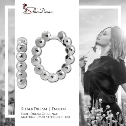 SilberDream Creole Balls 2cm 925 Sterling Silber Damen Ohrringe SDO4448J