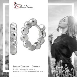 SilberDream Creole Balls Zirkonia 925 Sterling Silber Damen Ohrringe SDO4447W
