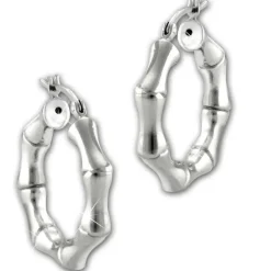 SilberDream Creole Bamboo 2,5cm 925 Sterling Silber Damen Ohrring SDO67252