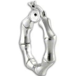 SilberDream Creole Bamboo 2,5cm 925 Sterling Silber Damen Ohrring SDO67252