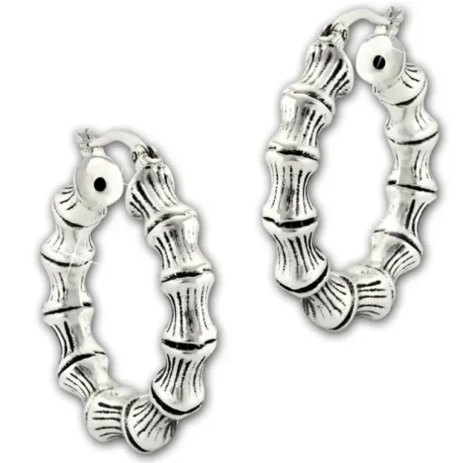 SilberDream Creole Bambus 2,9cm 925er Sterling Silber Damen Ohrring SDO67212
