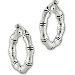 SilberDream Creole Bambus 2,5cm 925 Sterling Silber Damen Ohrring SDO67232