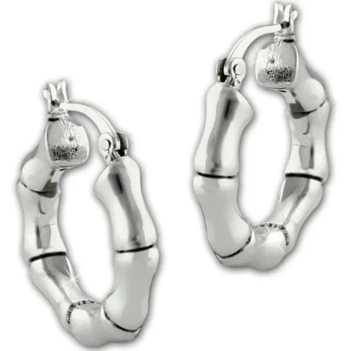 SilberDream Creole Bambus small 925er Sterling Silber Damen Ohrring SDO67191