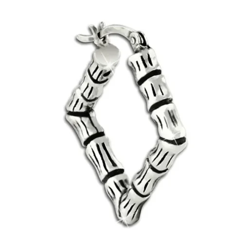 SilberDream Creole Bambus eckig 925er Sterling Silber Damen Ohrring SDO67202