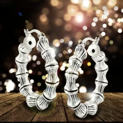 SilberDream Creole Bambus 2,9cm 925er Sterling Silber Damen Ohrring SDO67212