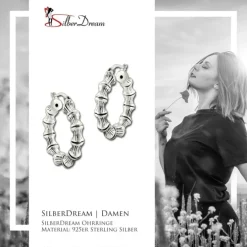 SilberDream Creole Bambus 2,9cm 925er Sterling Silber Damen Ohrring SDO67212