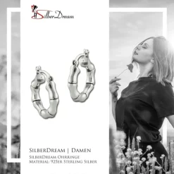SilberDream Creole Bambus small 925er Sterling Silber Damen Ohrring SDO67191