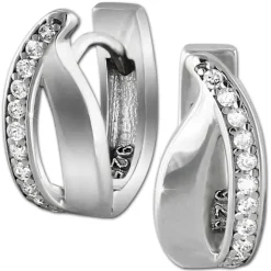 SilberDream Creole Basic Zirkonia weiß 925 Sterling Silber Damen SDO4324W
