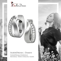 SilberDream Creole Basic Zirkonia weiß 925 Sterling Silber Damen SDO4324W