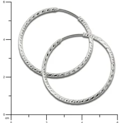 SilberDream Creole Beauty 40mm Ohrring 925 Silber SDO0954