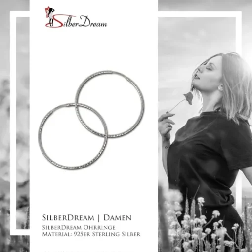 SilberDream Creole Beauty 60mm Ohrring 925 Silber SDO075