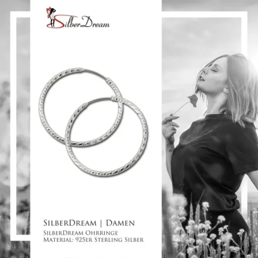 SilberDream Creole Beauty 50mm Ohrring 925 Silber SDO0955