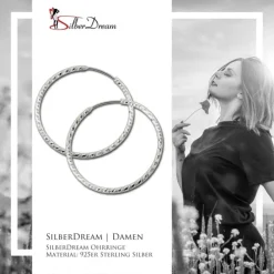 SilberDream Creole Beauty 40mm Ohrring 925 Silber SDO0954