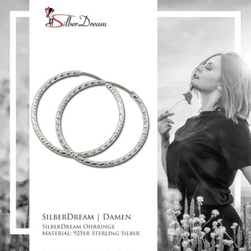 SilberDream Creole Beauty 30mm Ohrring 925 Silber SDO0953