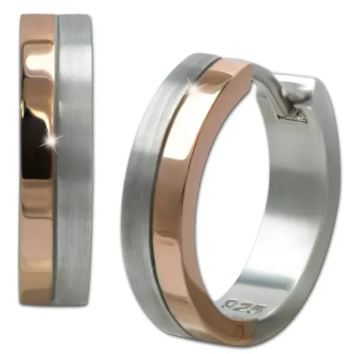 SilberDream Creole Bicolor rose silber 1,8cm 925 Sterling Silber Damen SDO4429E