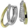 SilberDream Creole Bicolor Double 925 Sterling Silber Damen Ohrringe SDO4436T