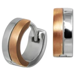 SilberDream Creole Bicolor rose silber 1,2cm 925 Sterling Silber Damen SDO4417E
