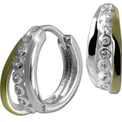 SilberDream Creole Bicolor Dream 925 Sterling Silber Damen Ohrringe SDO4435T