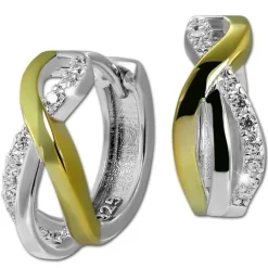 SilberDream Creole Bicolor Infinite 925 Sterling Silber Damen Ohrringe SDO4437T