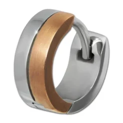 SilberDream Creole Bicolor rose silber 1,2cm 925 Sterling Silber Damen SDO4417E