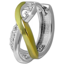 SilberDream Creole Bicolor Infinite 925 Sterling Silber Damen Ohrringe SDO4437T
