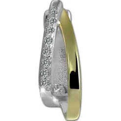 SilberDream Creole Bicolor Double 925 Sterling Silber Damen Ohrringe SDO4436T