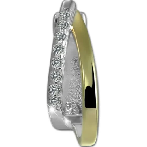 SilberDream Creole Bicolor Double 925 Sterling Silber Damen Ohrringe SDO4436T