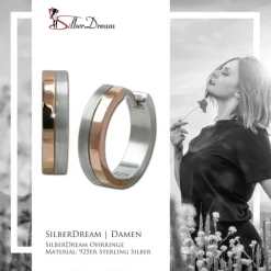 SilberDream Creole Bicolor rose silber 1,8cm 925 Sterling Silber Damen SDO4429E