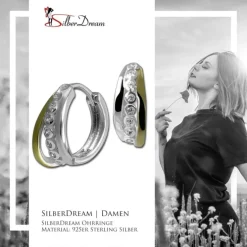 SilberDream Creole Bicolor Dream 925 Sterling Silber Damen Ohrringe SDO4435T