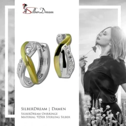 SilberDream Creole Bicolor Infinite 925 Sterling Silber Damen Ohrringe SDO4437T
